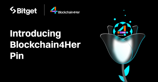 bitget kriptotőzsde, nemzetközi nőnap, kitűző, Blockchain4her