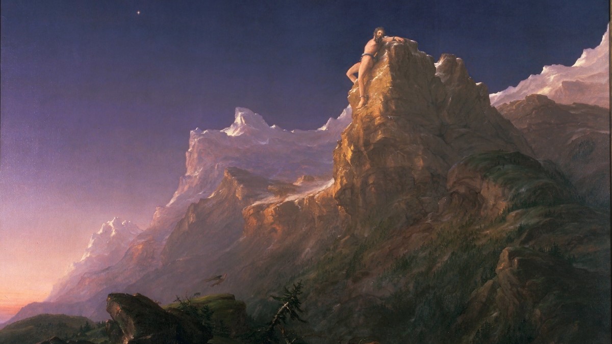 cover Thomas Cole Prometheus Bound oil painting 1847 cover image for the article about bitcoin maximalism